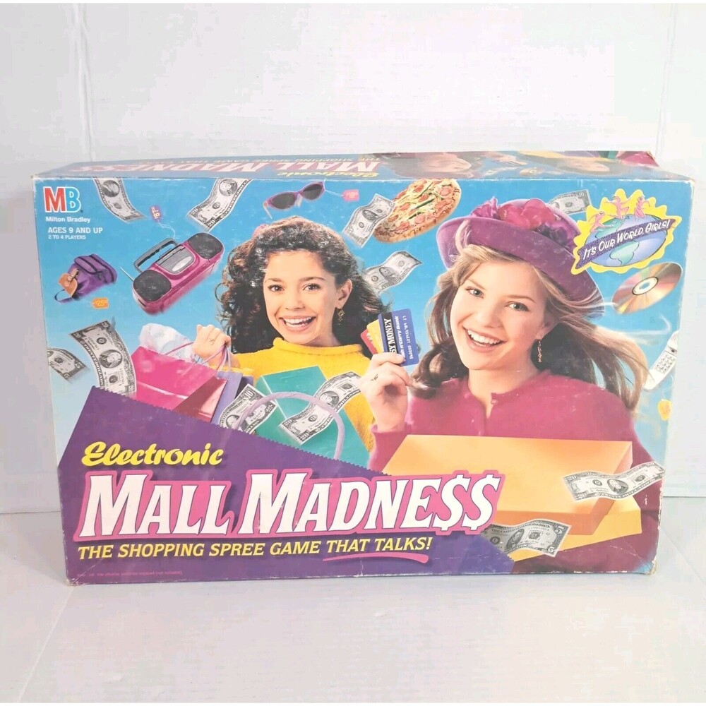 Vtg Electronic MALL MADNESS Board Game 1996 Milton Bradley For Parts/Repair